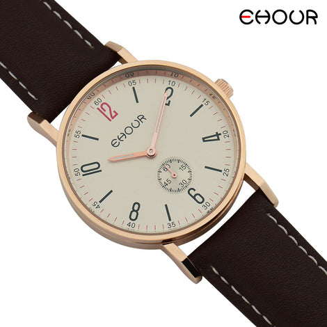 Ehour Men Watches Male Fashion Casual Quartz Watch Classic Genuine Leather Strap Men Wristwatch Relogio Masculino Hot Sales