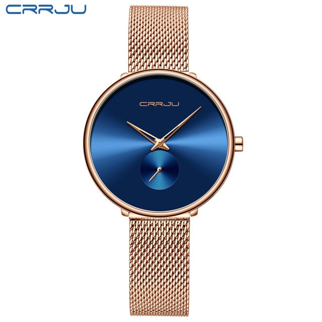 CRRJU Watch Women Luxury Brand Simple Quartz Lady Waterproof Wristwatch Female Fashion Casual Watches Girl Clock Reloj Mujer