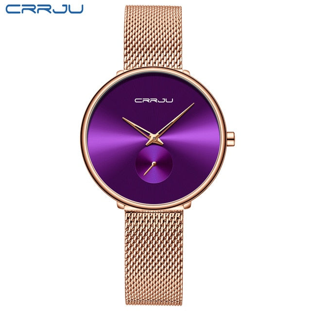 CRRJU Watch Women Luxury Brand Simple Quartz Lady Waterproof Wristwatch Female Fashion Casual Watches Girl Clock Reloj Mujer
