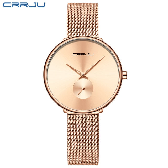 CRRJU Watch Women Luxury Brand Simple Quartz Lady Waterproof Wristwatch Female Fashion Casual Watches Girl Clock Reloj Mujer