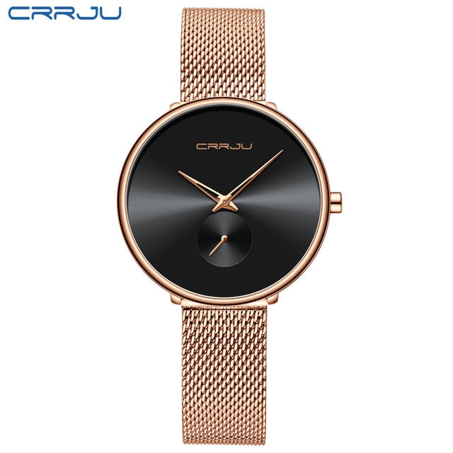 CRRJU Watch Women Luxury Brand Simple Quartz Lady Waterproof Wristwatch Female Fashion Casual Watches Girl Clock Reloj Mujer