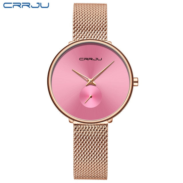 CRRJU Watch Women Luxury Brand Simple Quartz Lady Waterproof Wristwatch Female Fashion Casual Watches Girl Clock Reloj Mujer