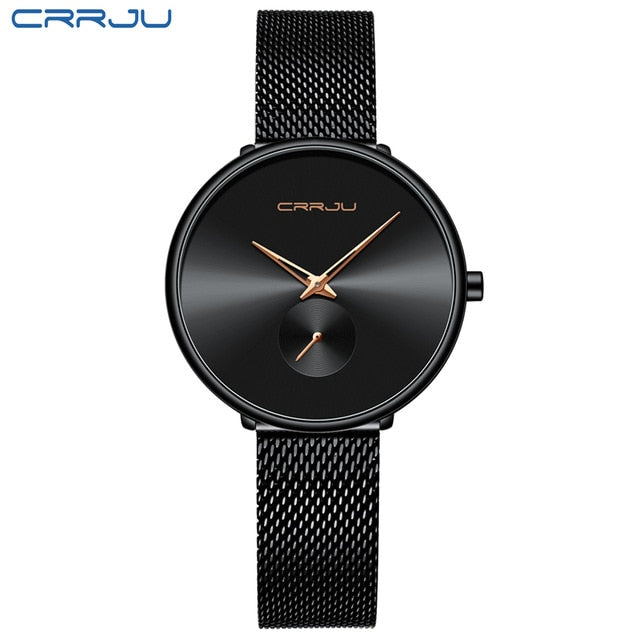 CRRJU Watch Women Luxury Brand Simple Quartz Lady Waterproof Wristwatch Female Fashion Casual Watches Girl Clock Reloj Mujer