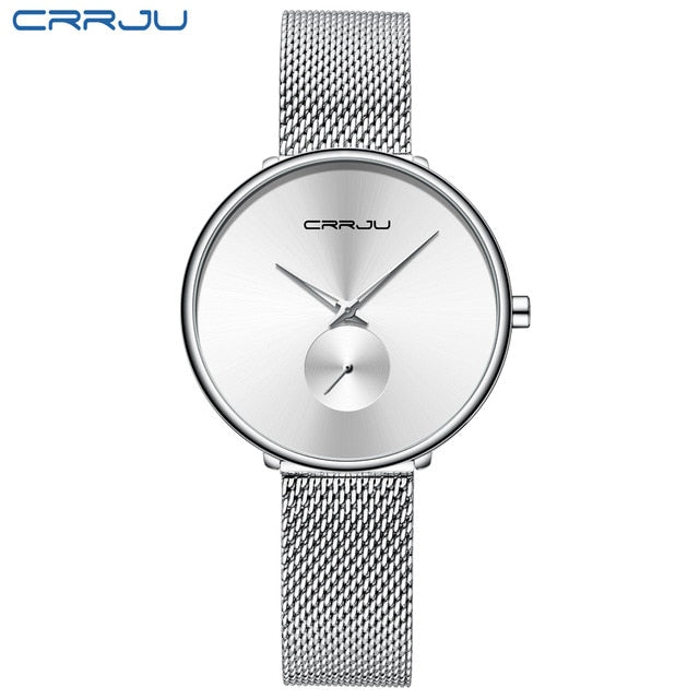 CRRJU Watch Women Luxury Brand Simple Quartz Lady Waterproof Wristwatch Female Fashion Casual Watches Girl Clock Reloj Mujer
