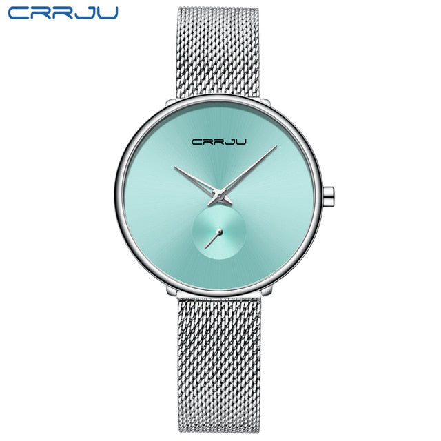 CRRJU Watch Women Luxury Brand Simple Quartz Lady Waterproof Wristwatch Female Fashion Casual Watches Girl Clock Reloj Mujer