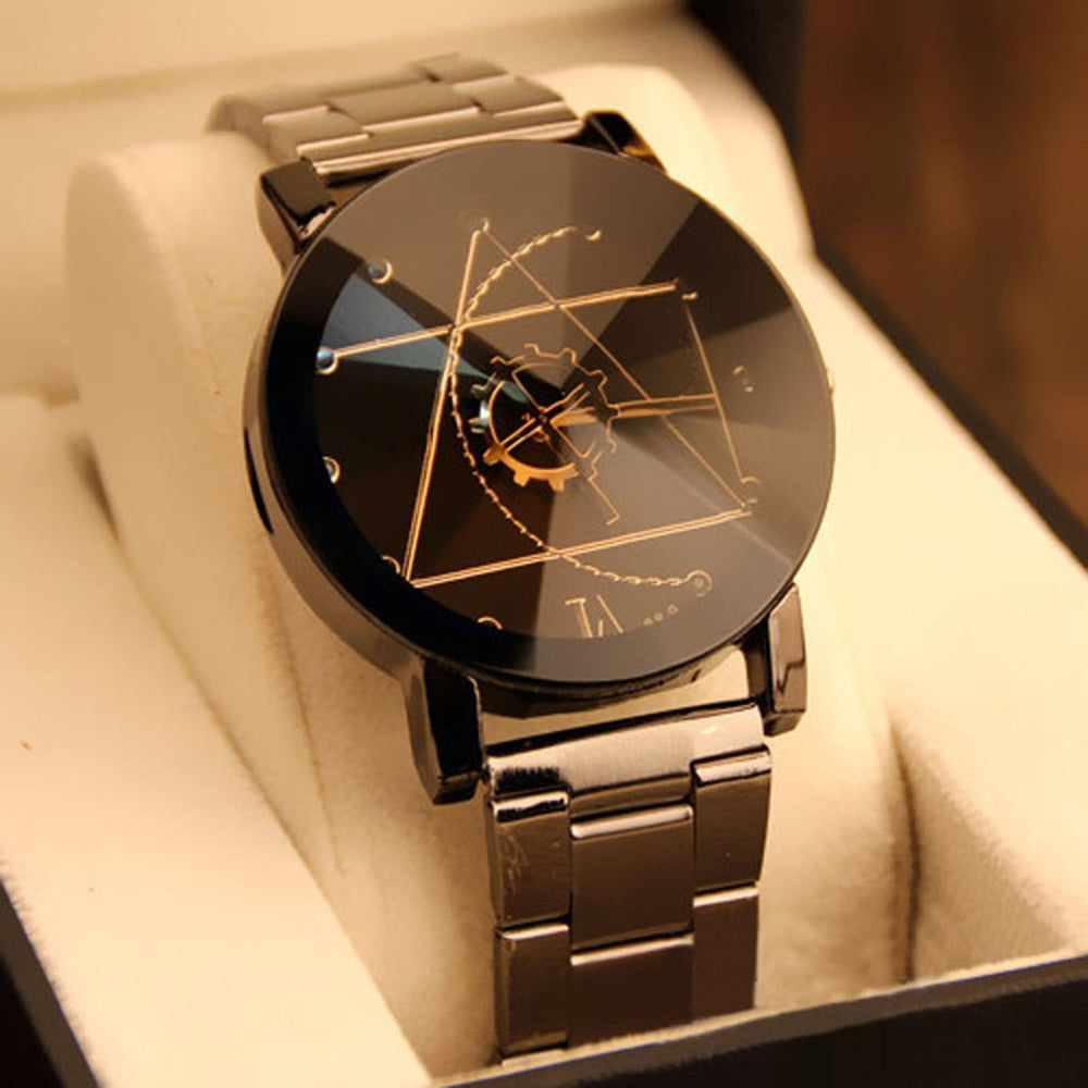 Drop Shipping Lover's Quartz Watch Stainless Steel Watch for Mem Women Quartz Analog Wristwatch