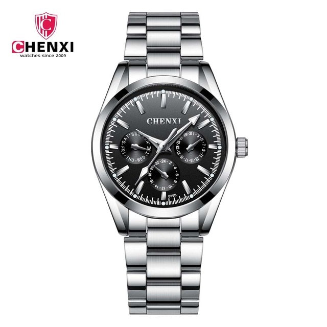 CHENXI luminous waterproof couple watch casual 6 color sports quartz watch high quality date unisex Lover's Watches 2019 new