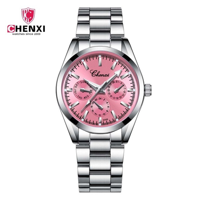 CHENXI luminous waterproof couple watch casual 6 color sports quartz watch high quality date unisex Lover's Watches 2019 new