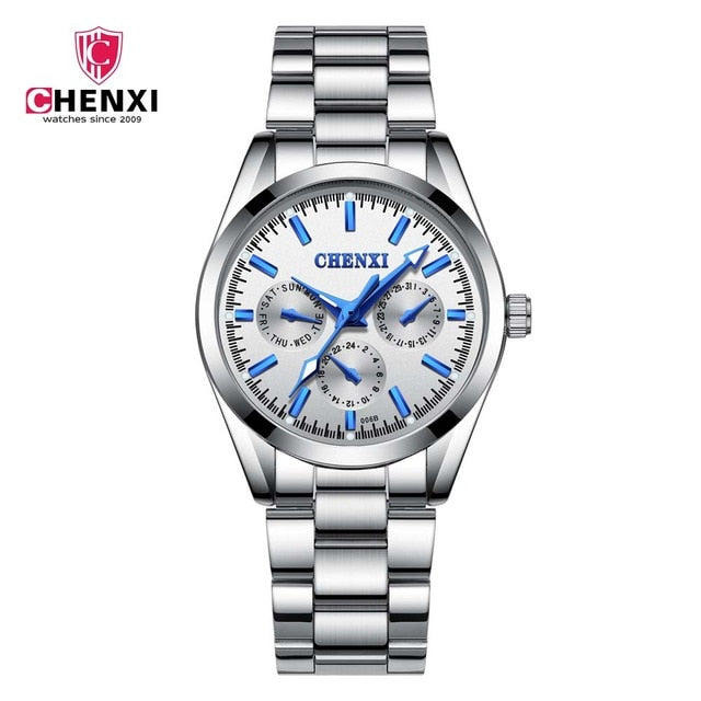 CHENXI luminous waterproof couple watch casual 6 color sports quartz watch high quality date unisex Lover's Watches 2019 new
