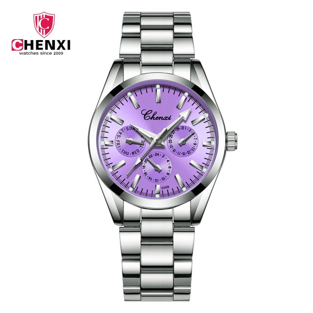 CHENXI luminous waterproof couple watch casual 6 color sports quartz watch high quality date unisex Lover's Watches 2019 new