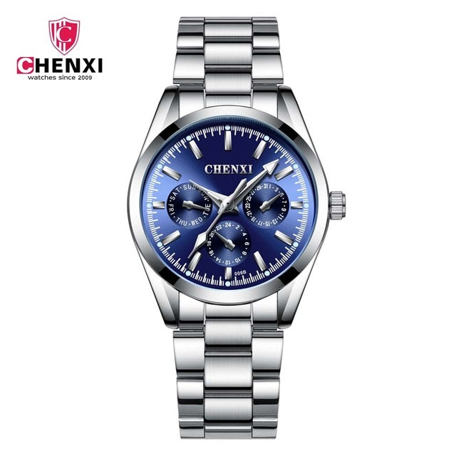 CHENXI luminous waterproof couple watch casual 6 color sports quartz watch high quality date unisex Lover's Watches 2019 new