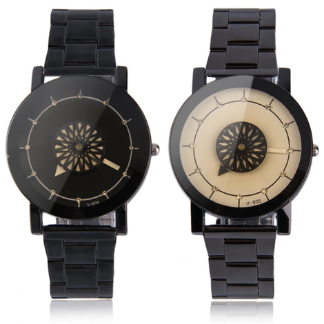 Personalized Flower Rotation Dial Design Unisex Watch Men Women Quartz Waterproof Wristwatches Lover's Watches Sport Relogio