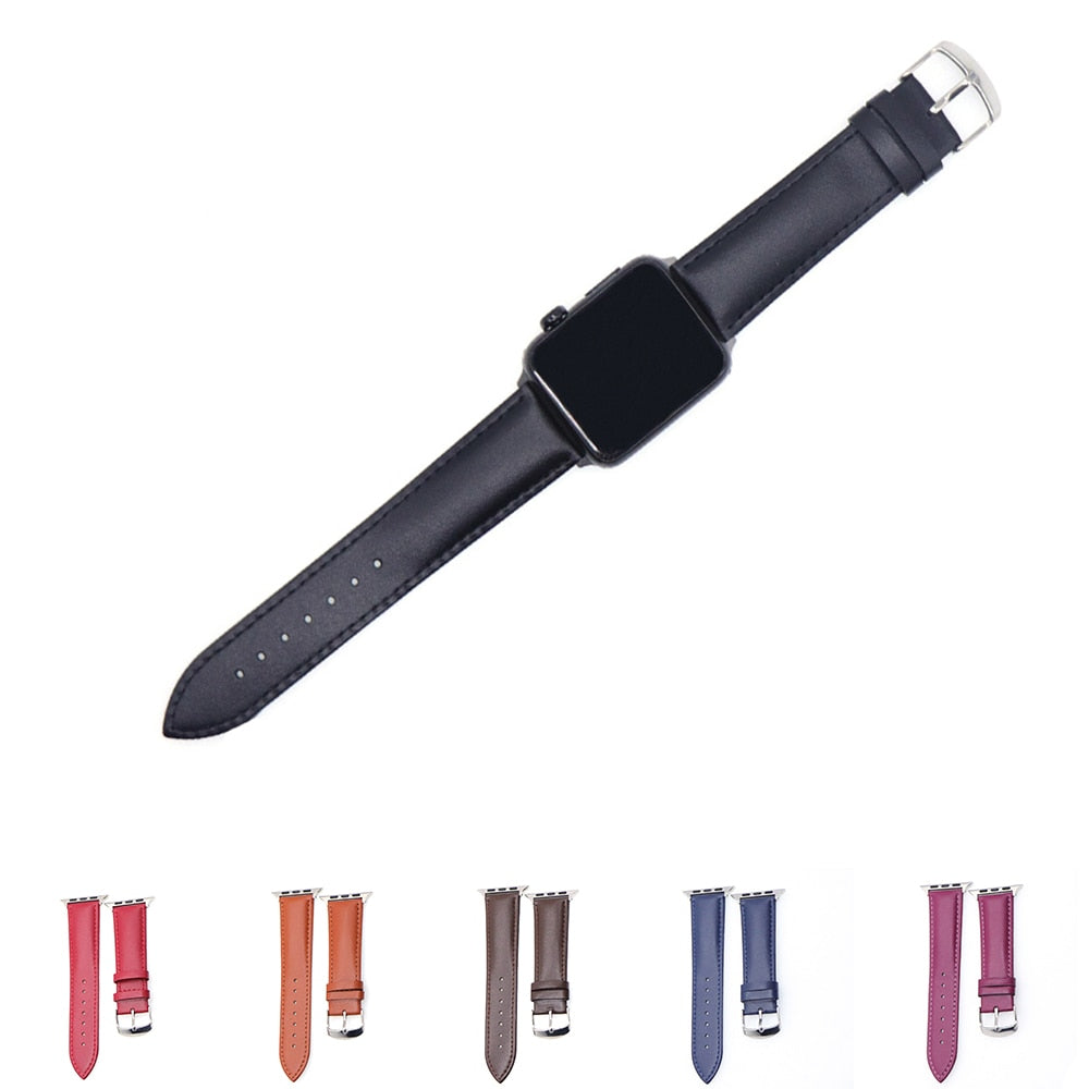 Classic leather for the Apple Watch Collection 4 3 2 1 with iwatch calfskin and square buckle modern design