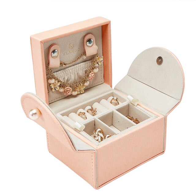 Fashion Magnet Dark Buckle Jewelry Storage Box Travel Nail Ring Earrings Organizer Bracelet Watch Collection Case Accessories