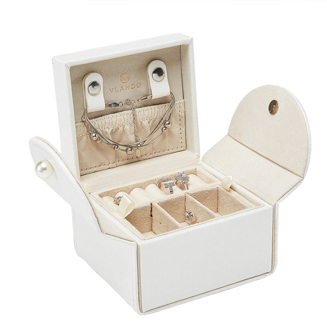 Fashion Magnet Dark Buckle Jewelry Storage Box Travel Nail Ring Earrings Organizer Bracelet Watch Collection Case Accessories