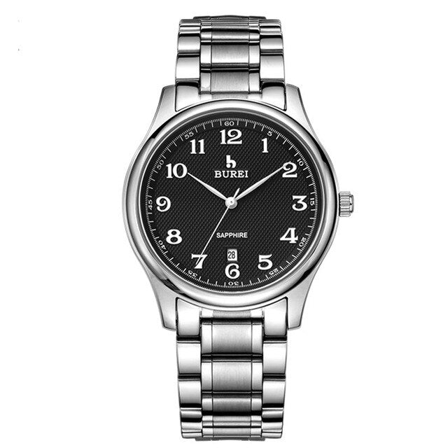 BUREI 3008 Switzerland watches men luxury genuine master collection classic calendar stainless steel lover Dress Wrist Watches