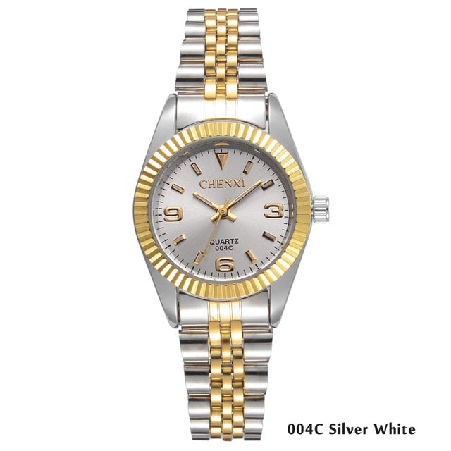 CHENXI Luxury Women Watches Ladies Fashion Quartz Watch For Women Golden Stainless Steel Wristwatches Casual Female Clock xfcs