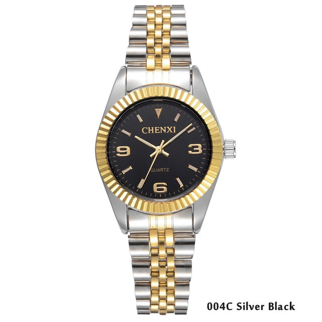 CHENXI Luxury Women Watches Ladies Fashion Quartz Watch For Women Golden Stainless Steel Wristwatches Casual Female Clock xfcs