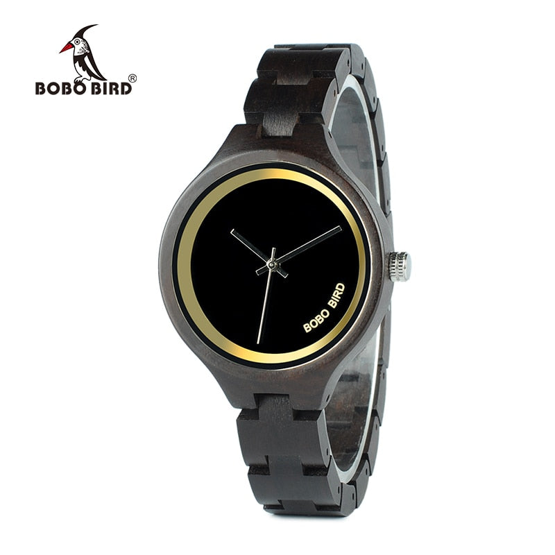 BOBO BIRD V-P16 Natural Wood Women Luxury Watch Ladies Unique Quartz Wristwatch with Japan Movement
