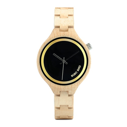 BOBO BIRD V-P16 Natural Wood Women Luxury Watch Ladies Unique Quartz Wristwatch with Japan Movement