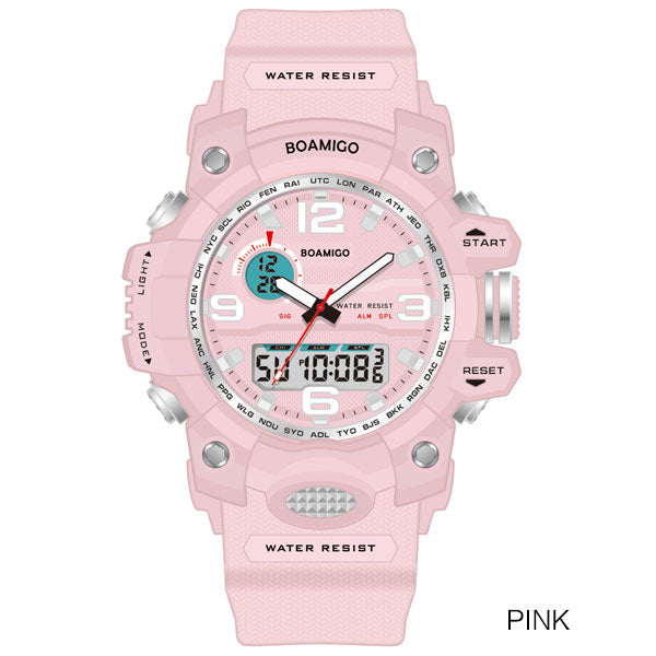 BOAMIGO Brand Watches Women Sports Watches Fashion Ladies Quartz Wrist Watches White Swim Digital shock Clock Relogio Feminino