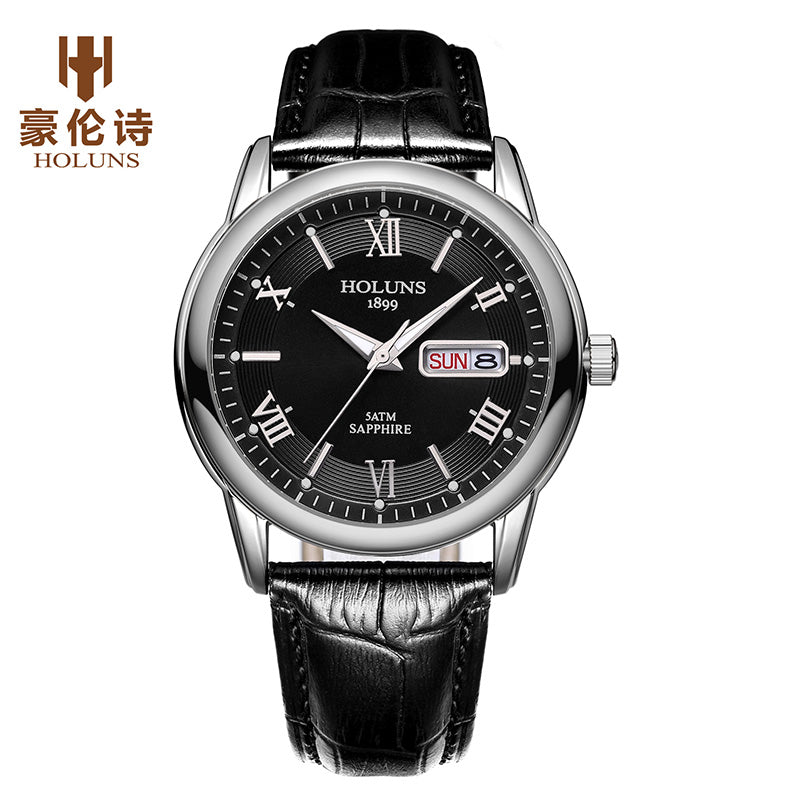 Holuns mens watches top brand luxury fashion casual classic gold male watch leather stainless waterproof wristwatch for men