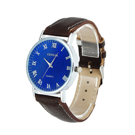 2017 Geneva Men Women Blue Ray Glass Quartz Wrist Watch Watches relogio masculino feminino Lover's Watch Feb16 Drop shipping