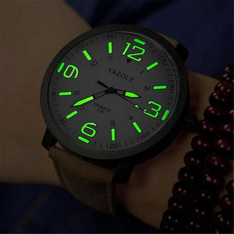 2018 Luminous PU Leather Men's Watches Luxury Men Military Quartz Army Wrist Watch Relogios Glow in Dark