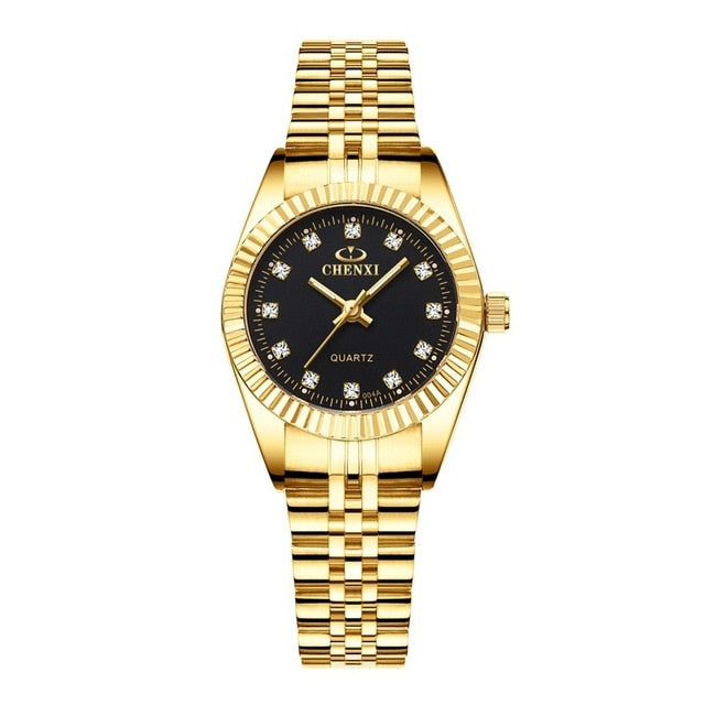 CHENXI Luxury Women Watches Ladies Fashion Quartz Watch For Women Golden Stainless Steel Wristwatches Casual Female Clock xfcs