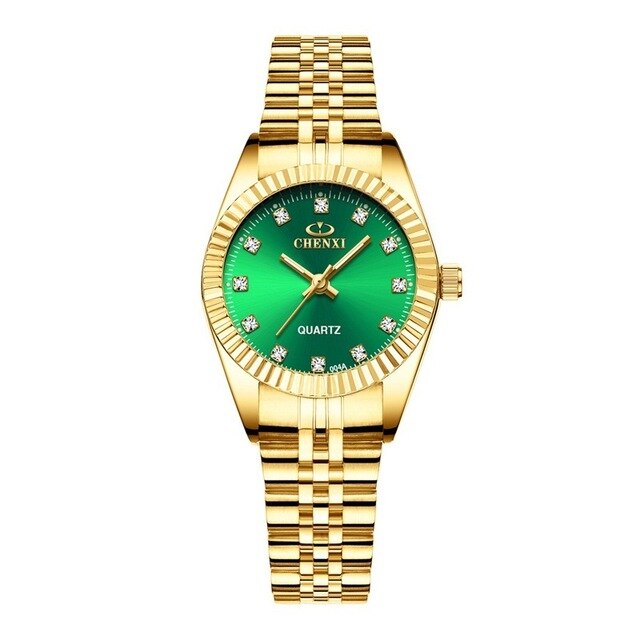 CHENXI Luxury Women Watches Ladies Fashion Quartz Watch For Women Golden Stainless Steel Wristwatches Casual Female Clock xfcs