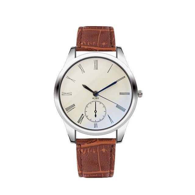 Fashion Luxury Women Mens Watch Analog Casual Brown Leather Strap Couple Lover's Watches Gifts relogio masculino Clock *65