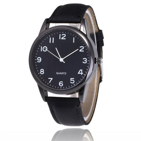2018 New Simple Couple Fashion Leather Band Analog Quartz Round Wrist Business men's watch erkek kol saati Wrist Watch Bracelet