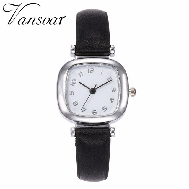 Best Selling Women Fashion Leather Square Watch Ladies Minimalist Stylish Small Fresh Quartz Female Clock Relogio Feminino