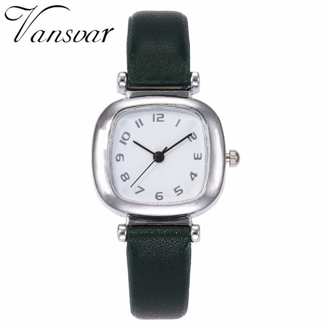 Best Selling Women Fashion Leather Square Watch Ladies Minimalist Stylish Small Fresh Quartz Female Clock Relogio Feminino