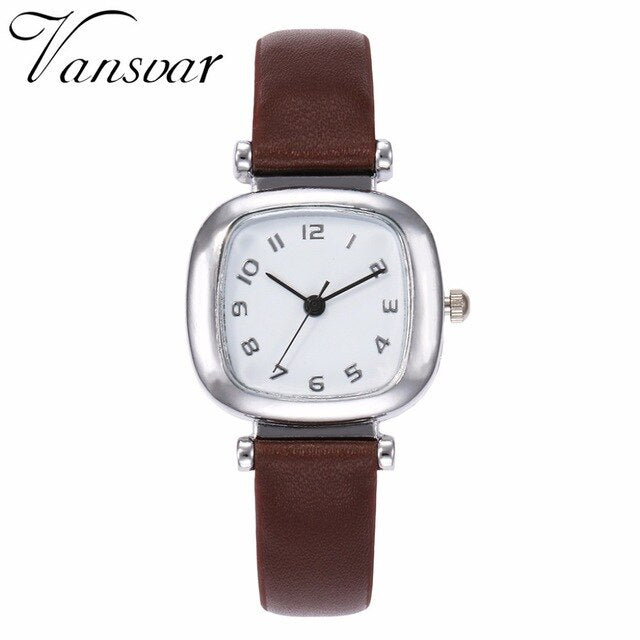 Best Selling Women Fashion Leather Square Watch Ladies Minimalist Stylish Small Fresh Quartz Female Clock Relogio Feminino