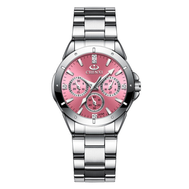 CHENXI Women's Fashion Steel Watches Womens Simple style Females Quartz-watch Ladies Luxurious Brands Wristwatch Relojes Mujer