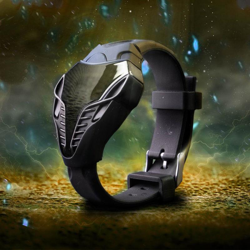 Cobra Sport Watch Black Color Men's LED Digital Watch Cobra Triangle Dial Silicone Sports Electronic Watches