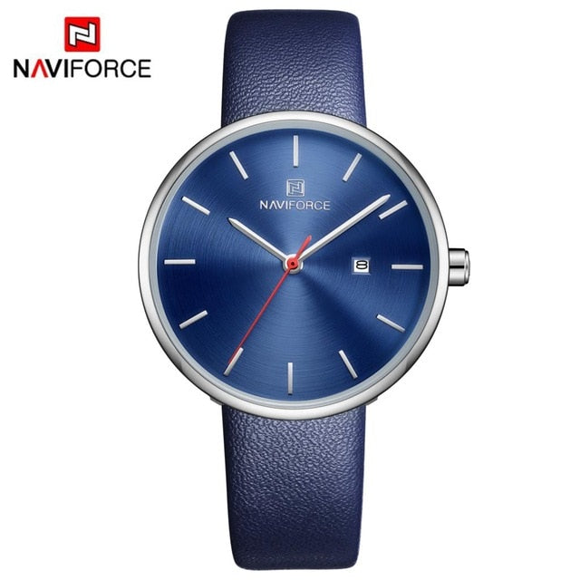 NAVIFORCE Women Watch Fashion Casual Quartz Lady PU Watchband Simple Date Waterproof Wristwatch Gift for Girl/Wife/Woman 2019