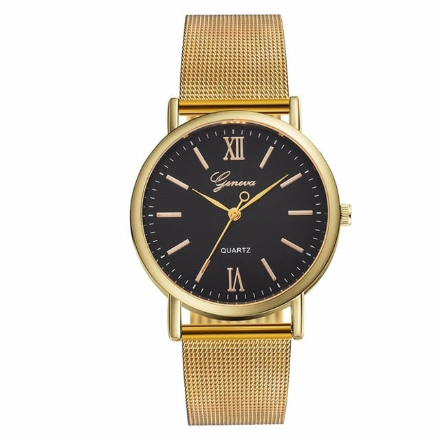 Vansvar Brand Fashion Women Silver Mesh Geneva Watch Luxury Stainless Steel Analog Quartz Watch Relogio Feminino Dropshipping