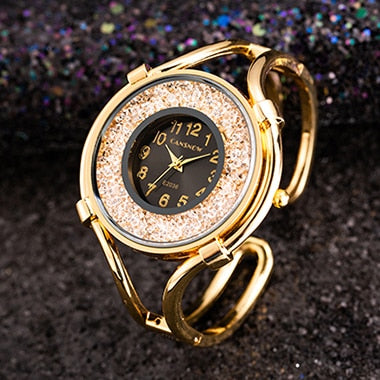Bayan Kol Saati Top Brand Luxury Gold Women Crystal Watches Fashion Casual Ladies Bangle Bracelet Watch Female Clock Reloj Mujer