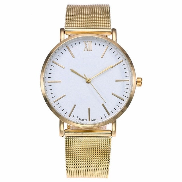Vansvar Brand Fashion Rose Gold Mesh Band Wrist Watch Luxury Women Silver Quartz Watches Gift Relogio Feminino Drop Shipping V72