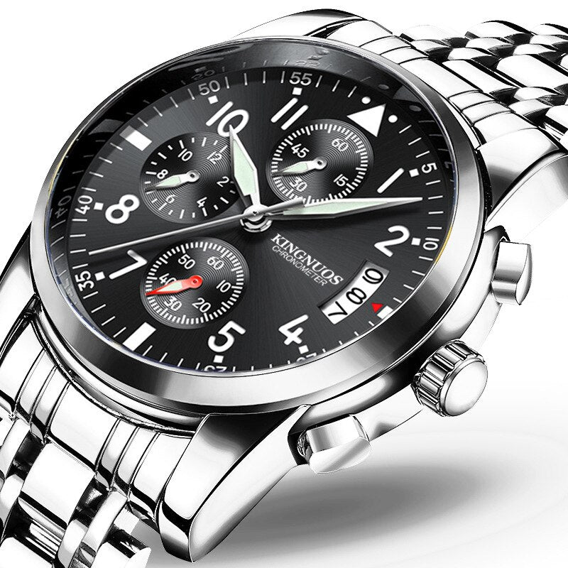 Mens Wristwatch Quartz Stainless Steel Chronograph High Quality Watches Men Business Waterproof Wrist Watch Classic Newly Design