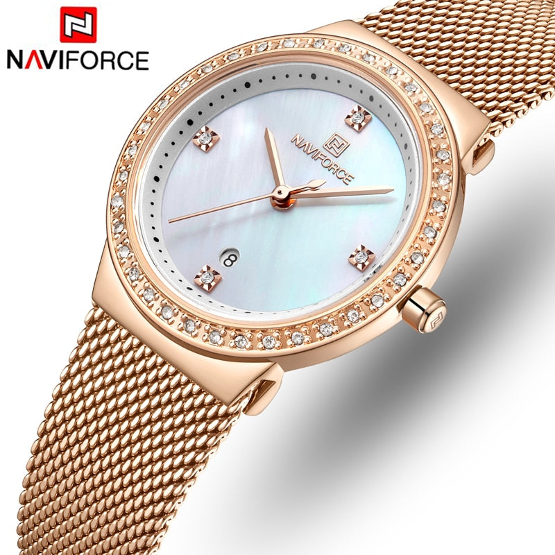 NAVIFORCE Top Luxury Brand Women Watches Female Fashion Analog Quartz Watch Ladies Simple Casual Wrist Watches Relogio Feminino
