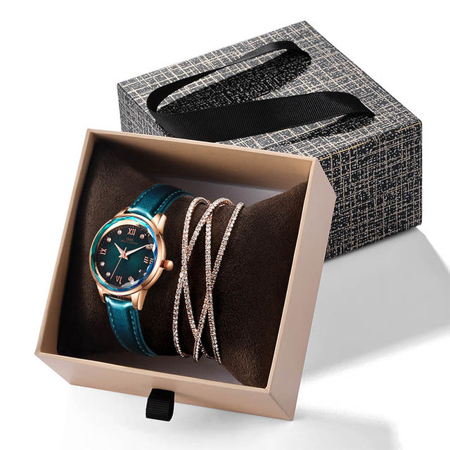 IBSO 2019 New Arrival Women Luxury Watch With Bracelet Fashion Female Crystal Bangle Watch Set Valentine's Day Gift For Ladies